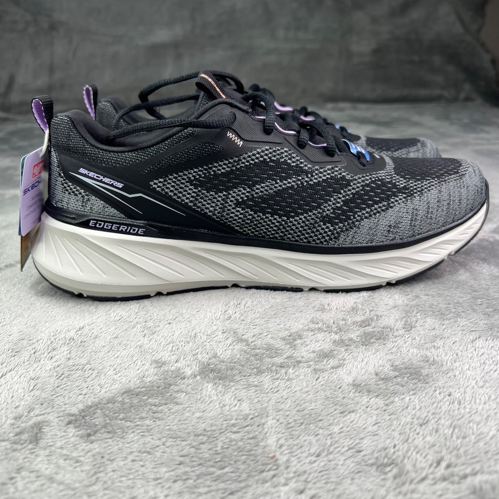 Skechers Edgeride Running Shoes Womens 11 Power Flow Black/Lavender Athletic New